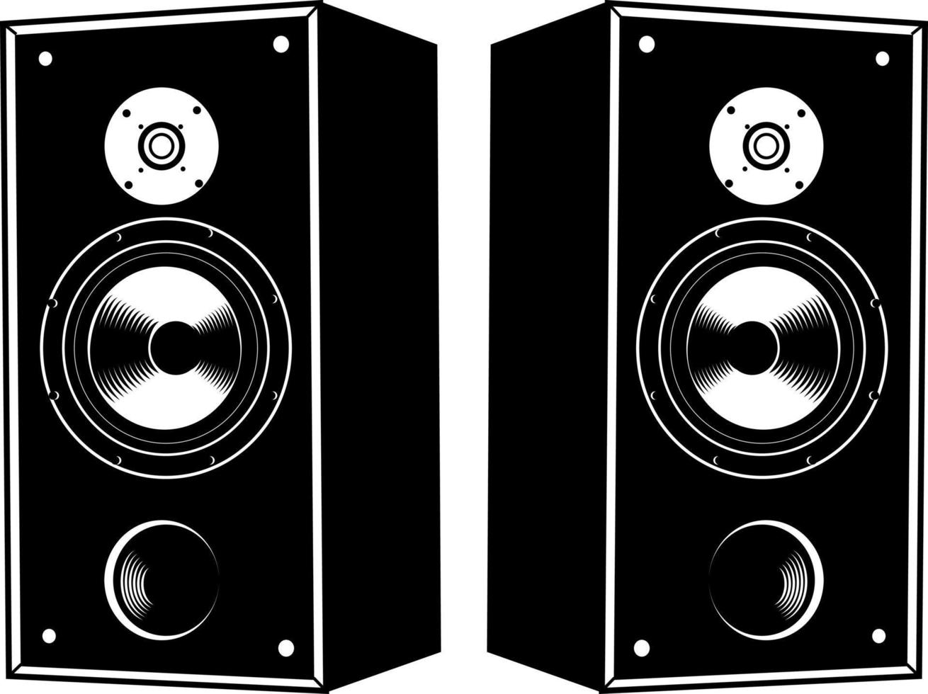 monochrome vecteur image de deux haut-parleurs