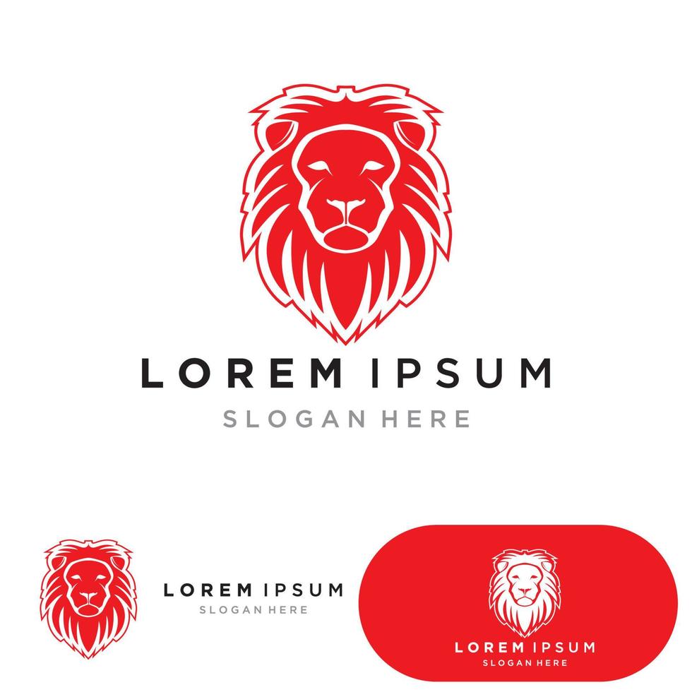 roi lion logo vector illustration design.gold lion roi tête signe concept isolé fond noir