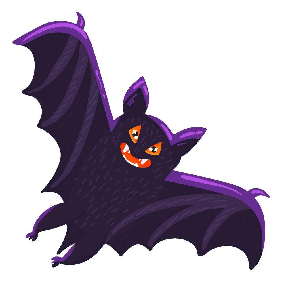 chauve-souris de dessin animé avec fond de croissant de lune 6154018 Art  vectoriel chez Vecteezy