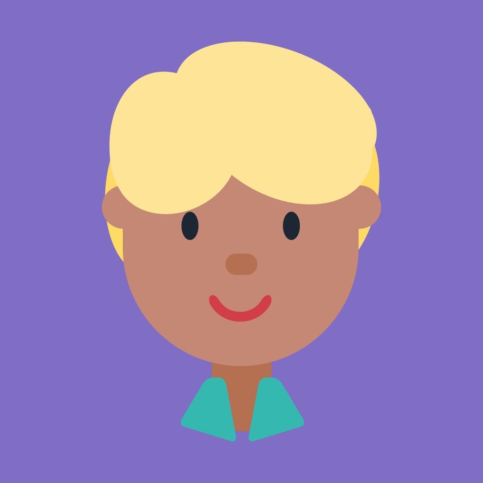 avatar masculin de race mixte, icône de l'homme ethnique blond vecteur