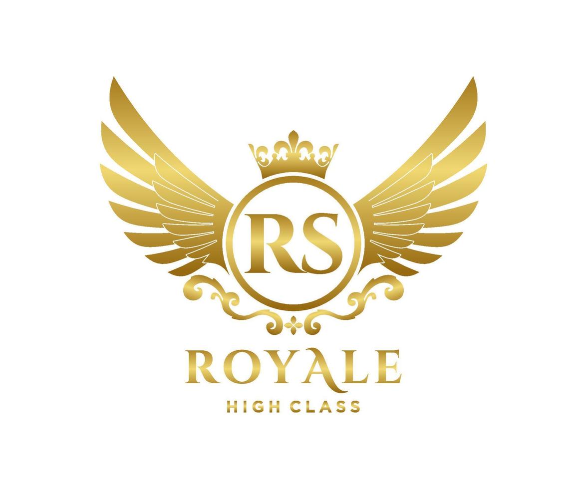 d'or lettre rs modèle logo luxe or lettre avec couronne. monogramme alphabet . magnifique Royal initiales lettre. vecteur