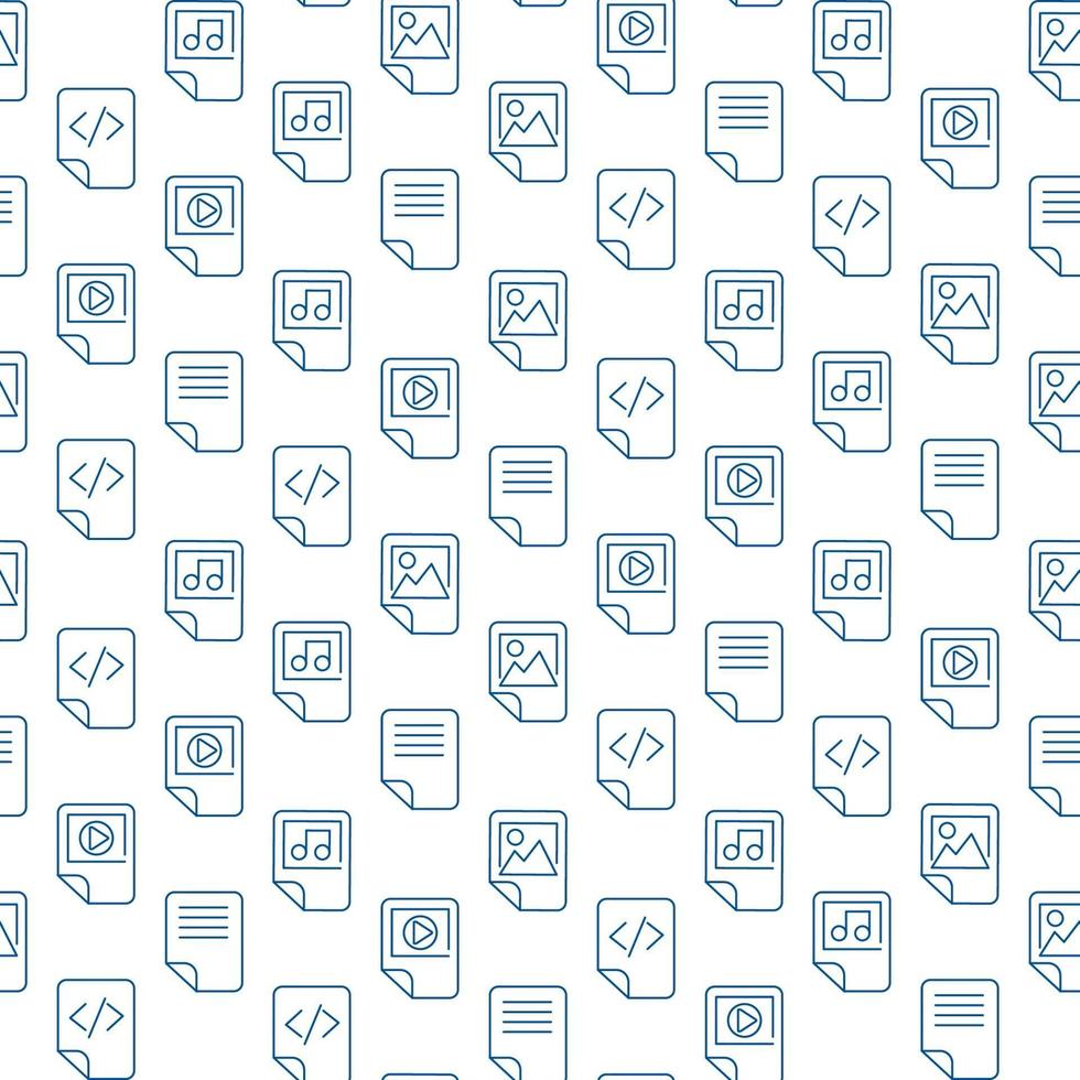 icône de fichiers multimédias décrit la conception de modèle sans couture vecteur