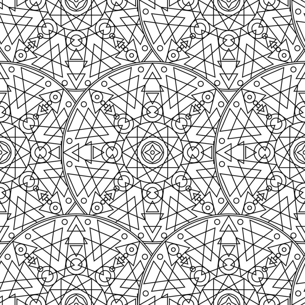 modèle sans couture de boho mandala monochrome noir blanc vecteur