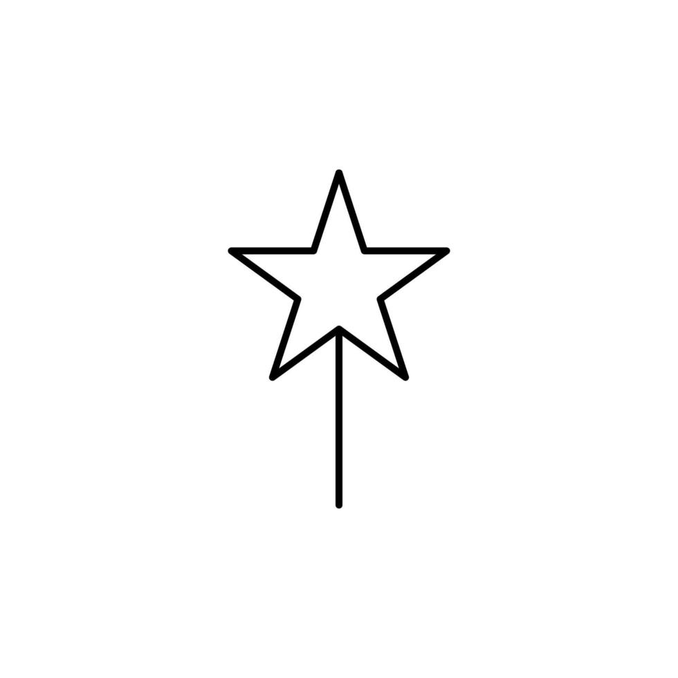 étoile sur une bâton ligne vecteur icône