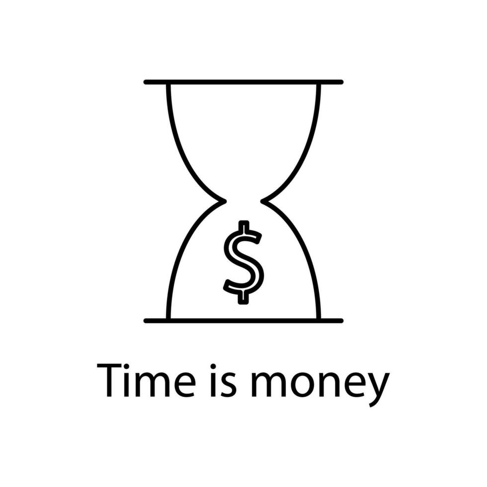 le temps est l'icône de vecteur d'argent