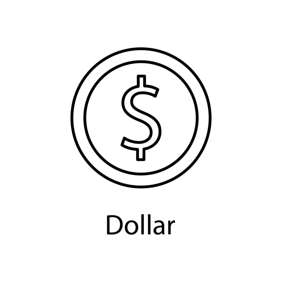 icône de vecteur de pièce de monnaie dollar