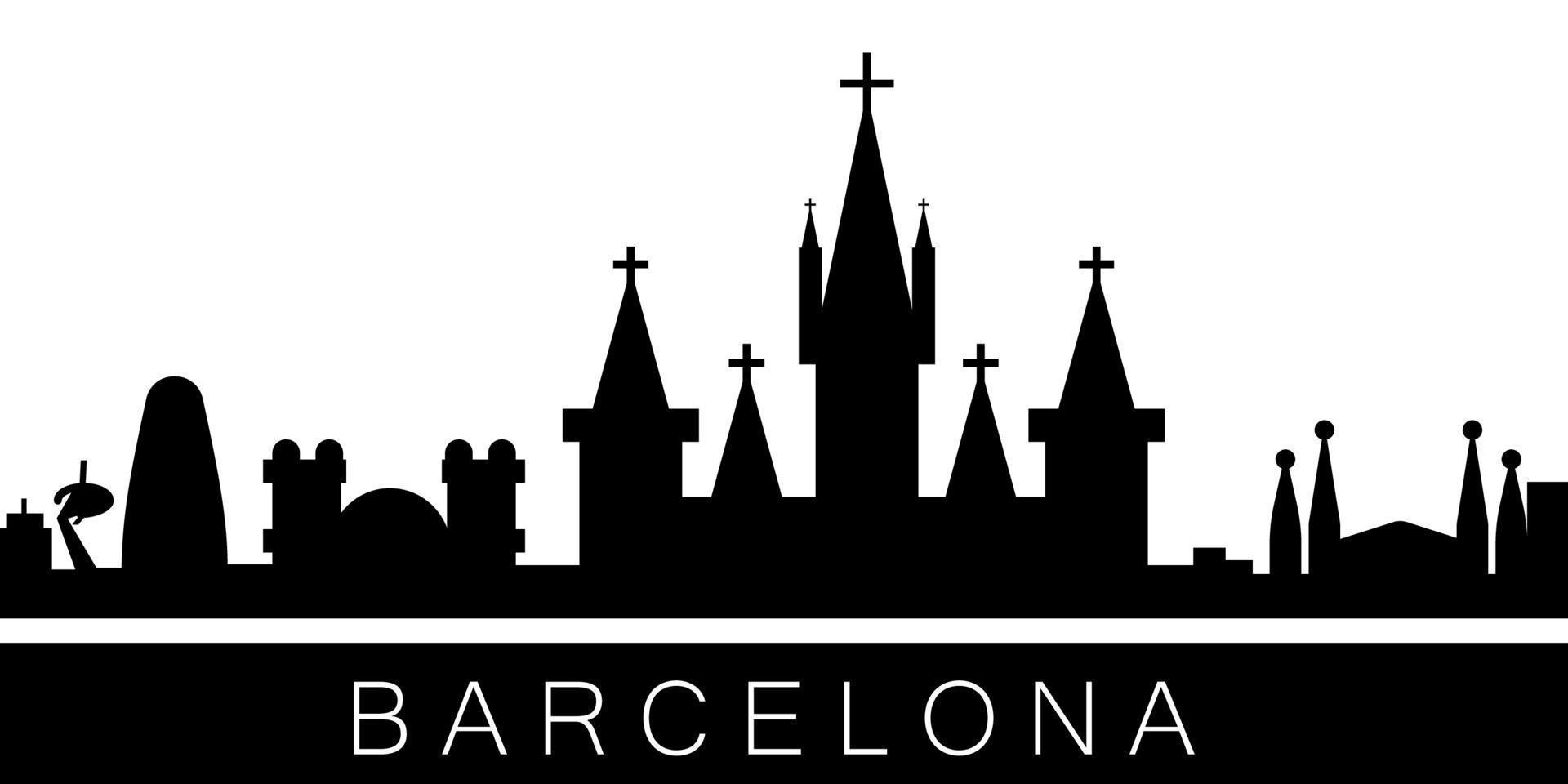 Barcelone détaillé horizon vecteur icône