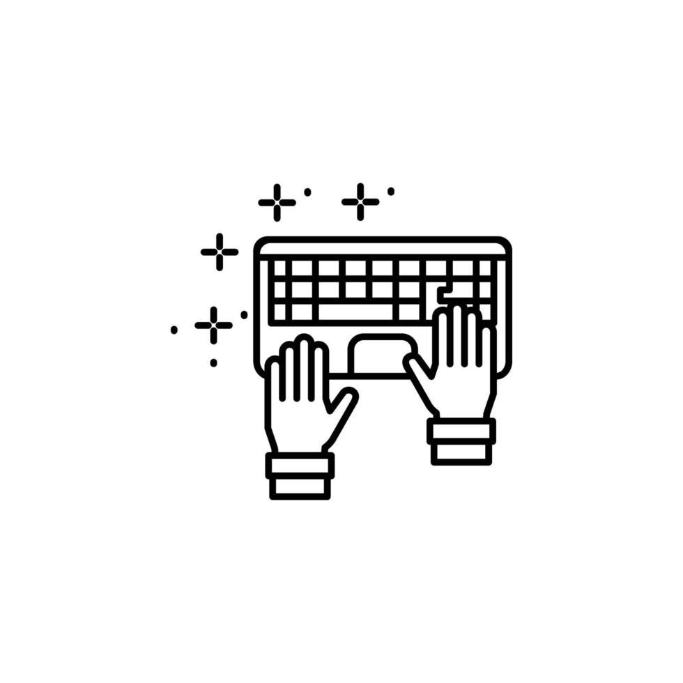 clavier mains vecteur icône