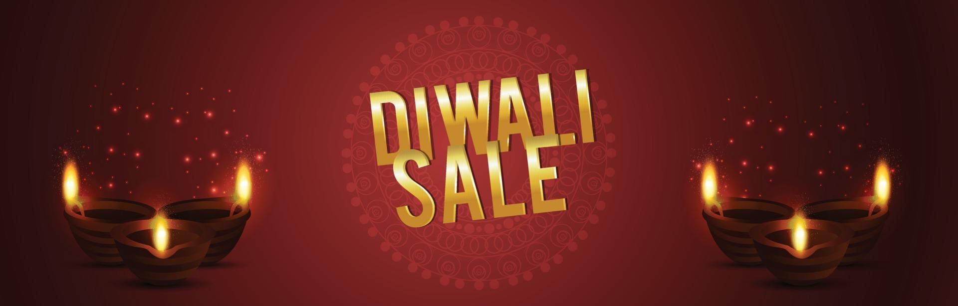 fond de vente diwali avec diwali diya créatif et arrière-plan vecteur