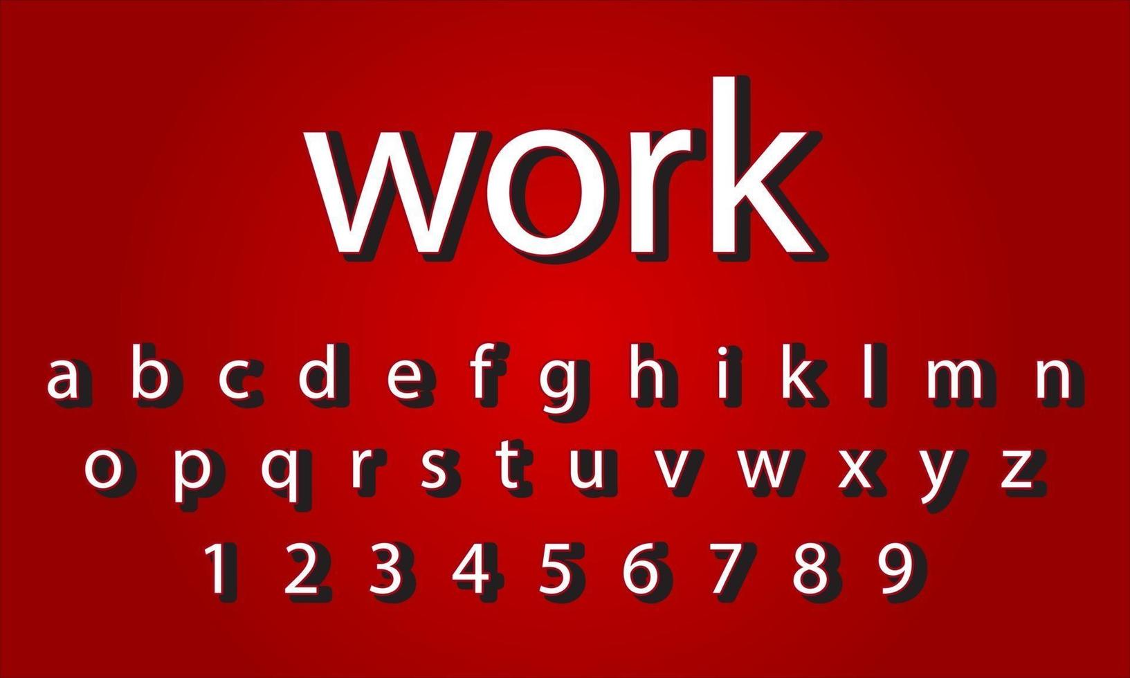 alphabet de texte de travail vecteur