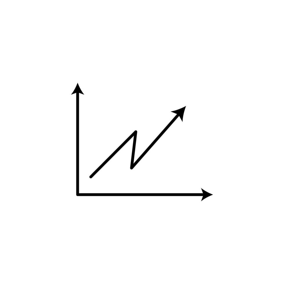 ne pas stable croissance graphique ligne vecteur icône