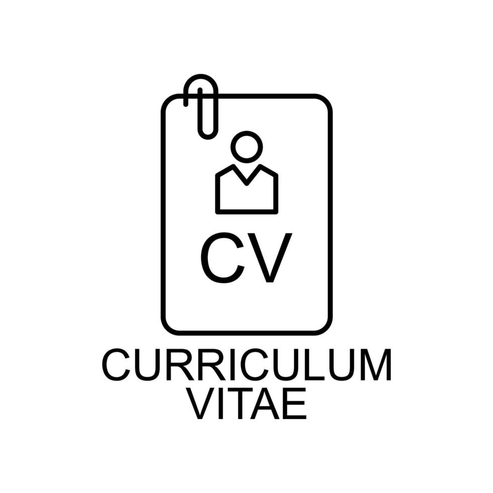 curriculum vitae ligne vecteur icône