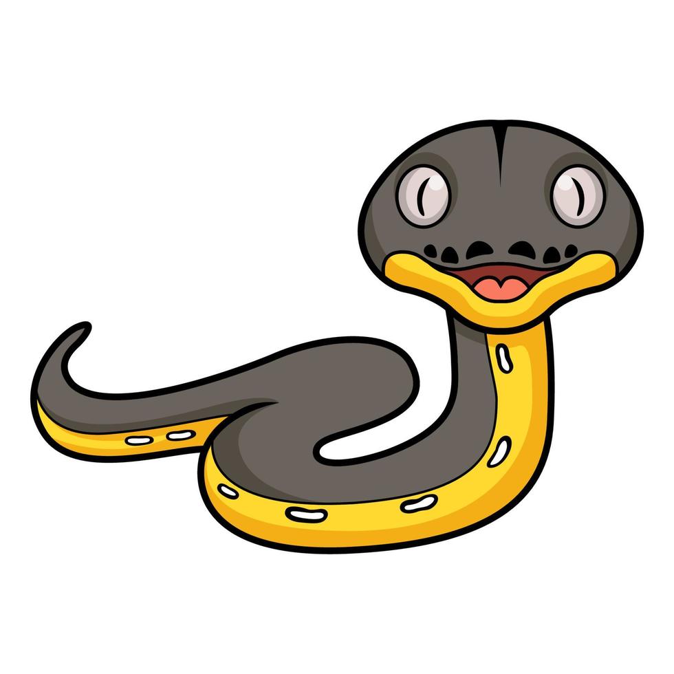 mignonne platine titane réticulé python dessin animé vecteur