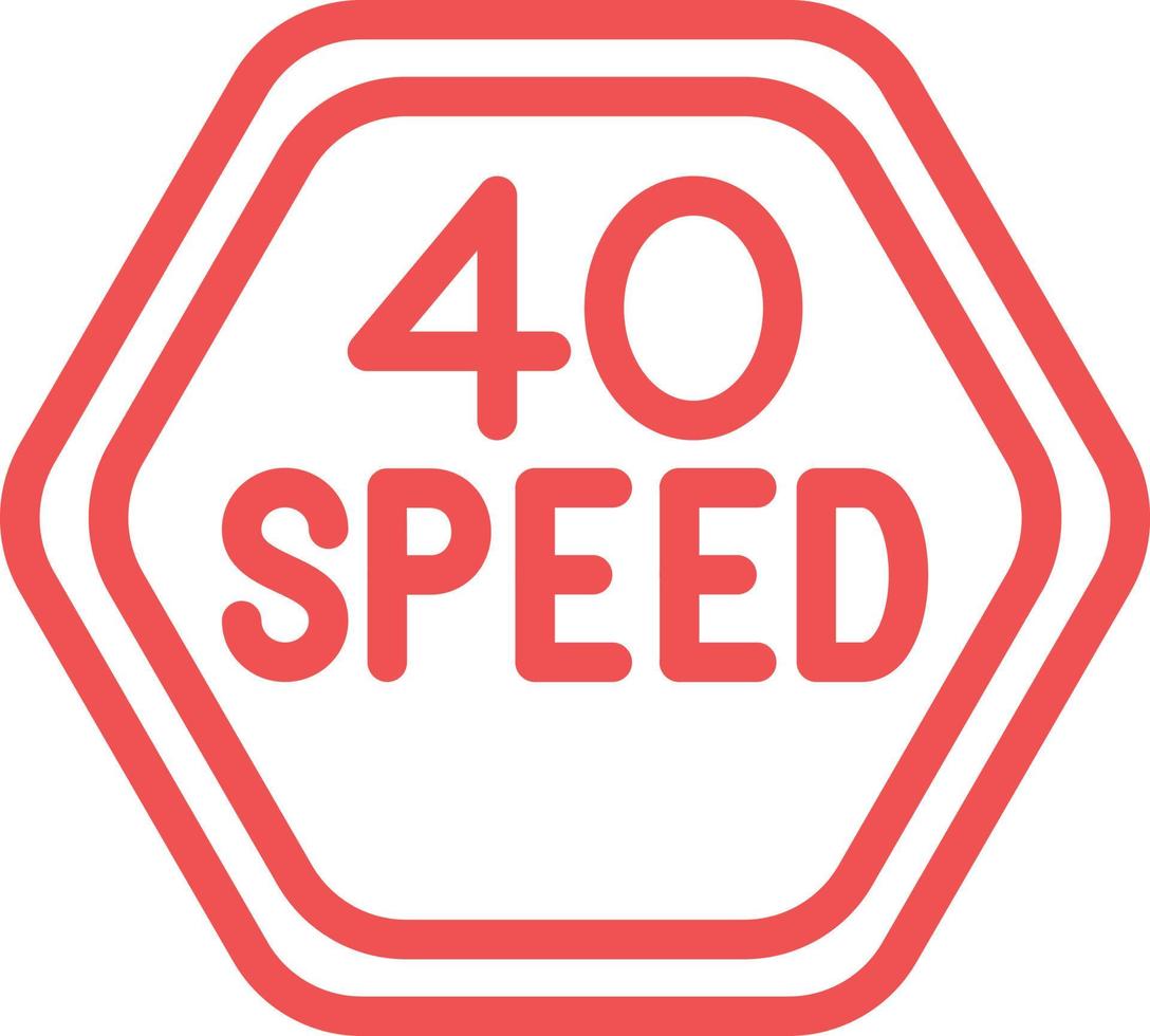 40 la vitesse limite vecteur icône conception