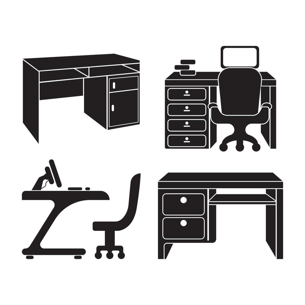 travail bureau logo icône, illustration conception modèle vecteur