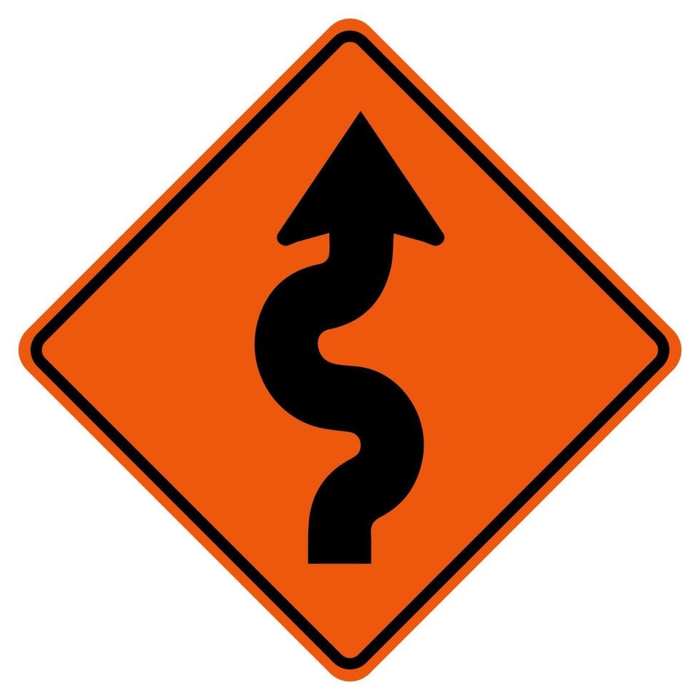 signe de symbole de trafic routier sinueux isoler sur fond blanc, illustration vectorielle vecteur