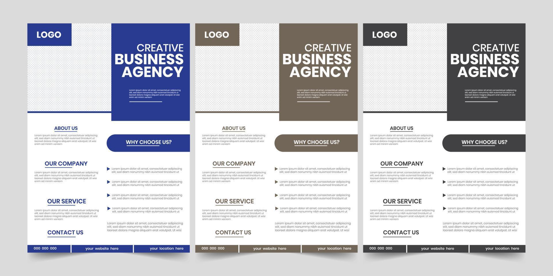 entreprise affaires impression modifiable publication un page brochure conception vecteur