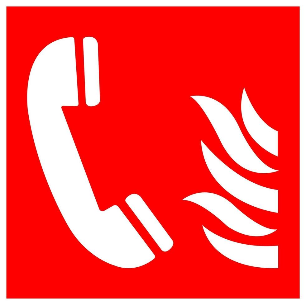 Signe de symbole de téléphone d'urgence incendie isoler sur fond blanc, illustration vectorielle eps.10 vecteur