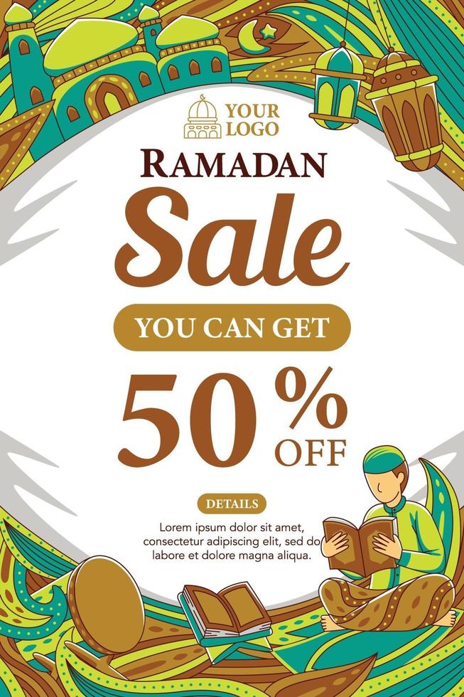 affiche de vente de ramadan vecteur