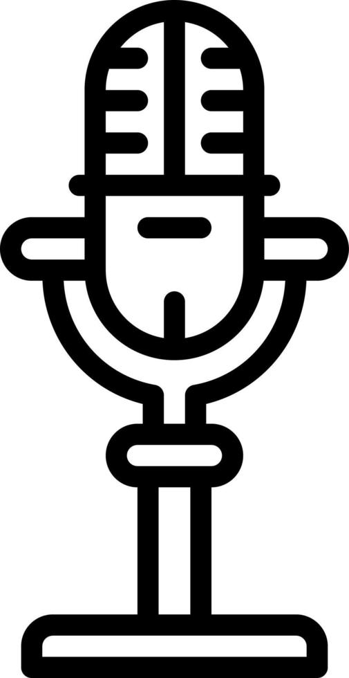 icône de ligne pour microphone vecteur