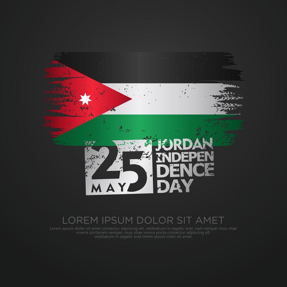 Jordan indépendance journée salutation carte modèle vecteur