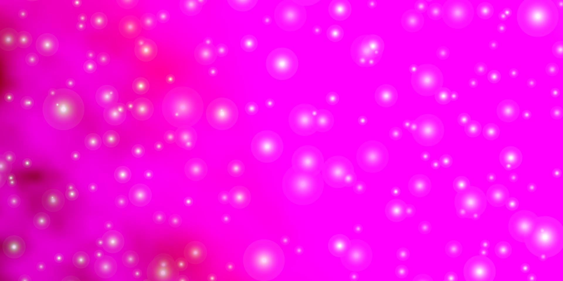 modèle vectoriel rose clair avec des étoiles au néon.