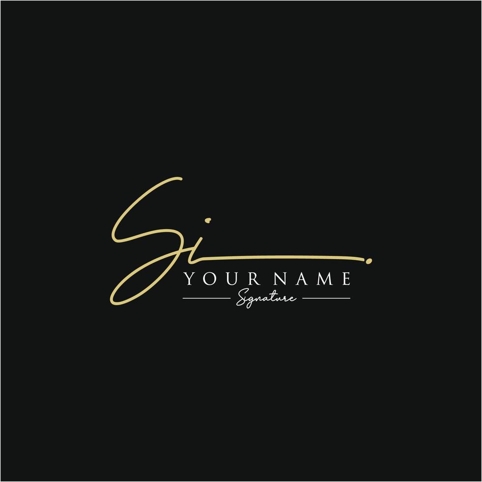 lettre si signature logo template vecteur