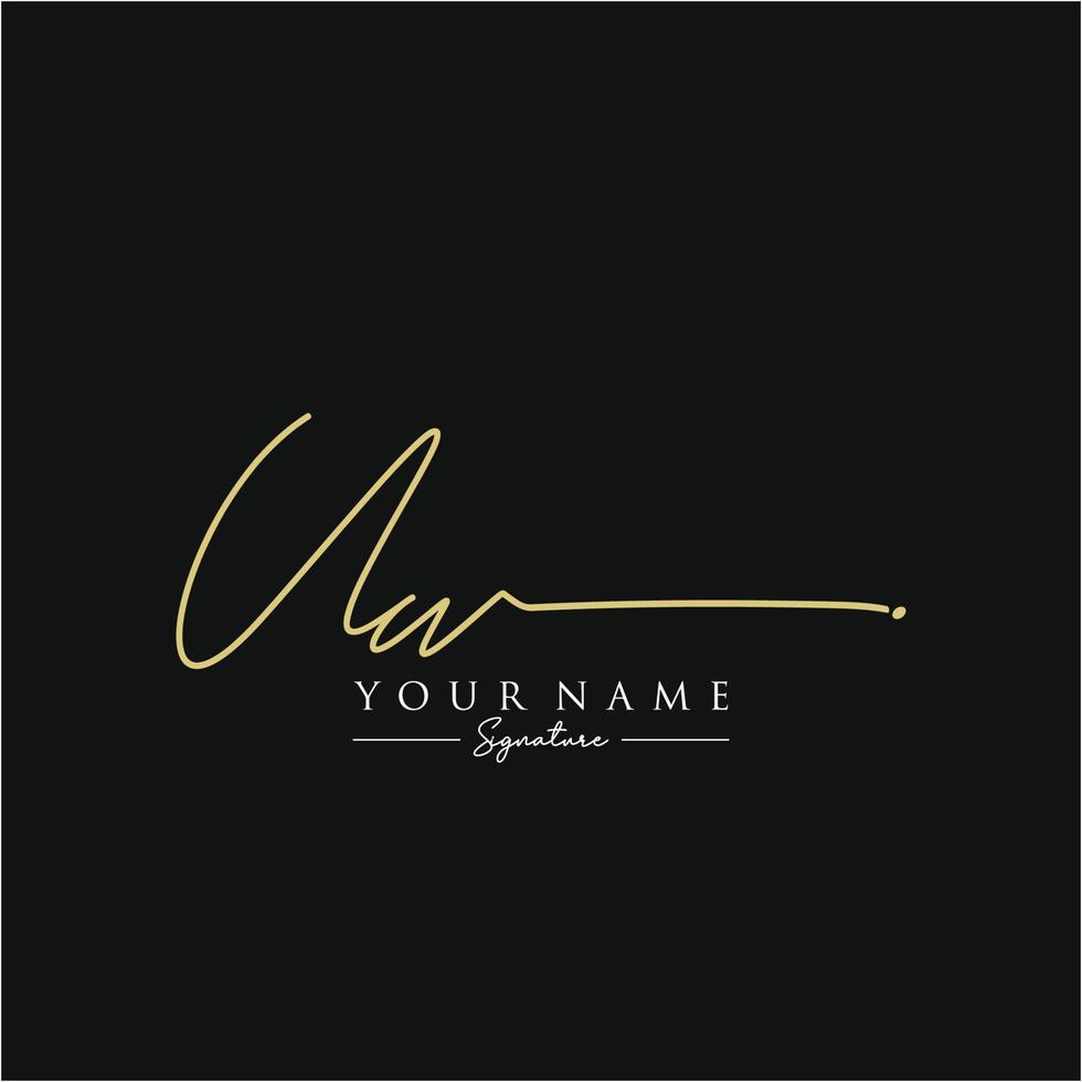 lettre uw signature logo template vecteur