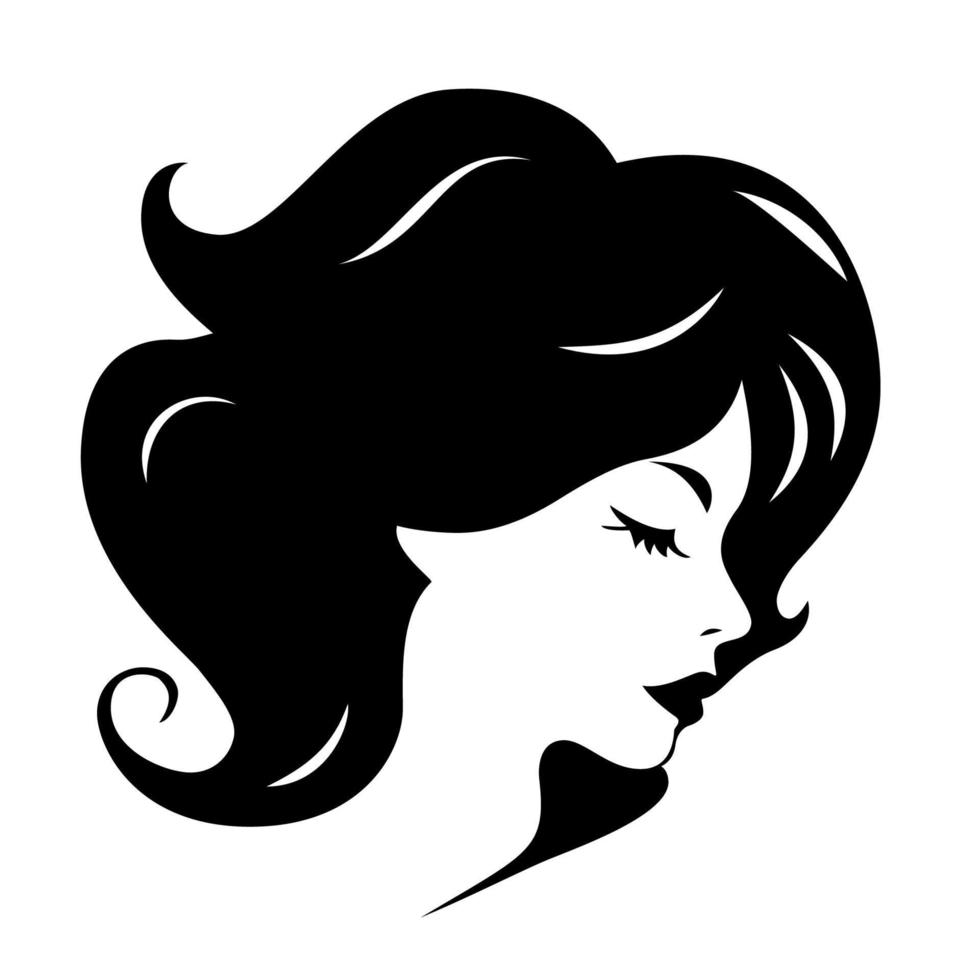 femme visage silhouette. vecteur illustration