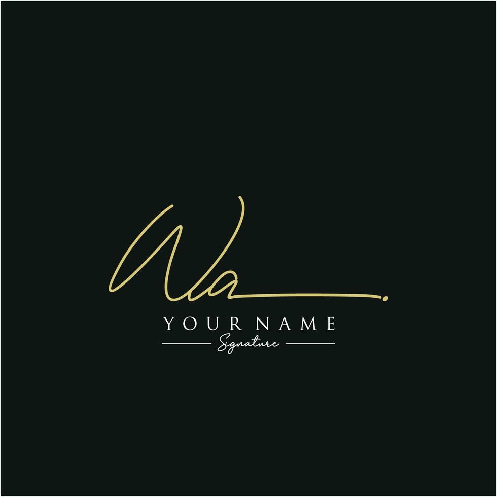 lettre wa signature logo template vecteur