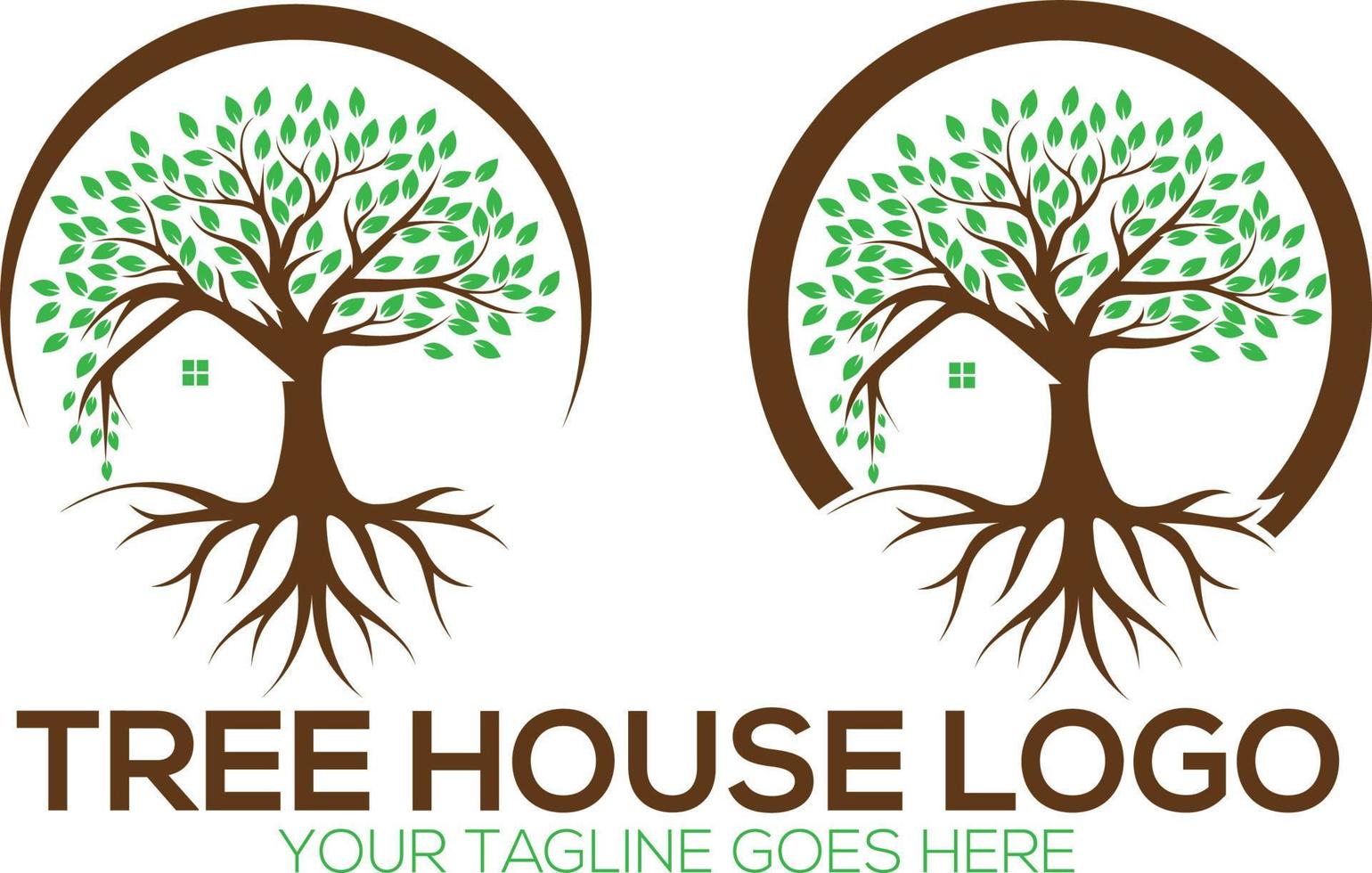 arbre maison logo conception - vecteur gratuit vecteur