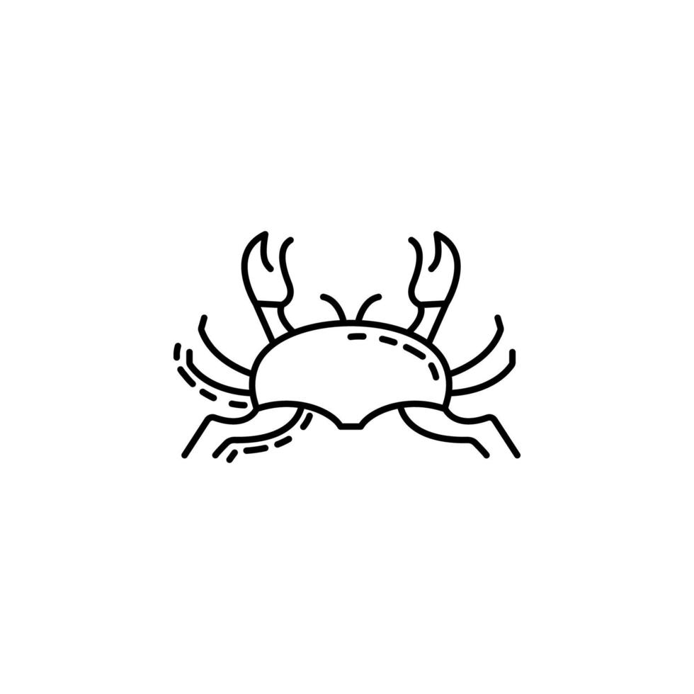 Crabe crépuscule style vecteur icône