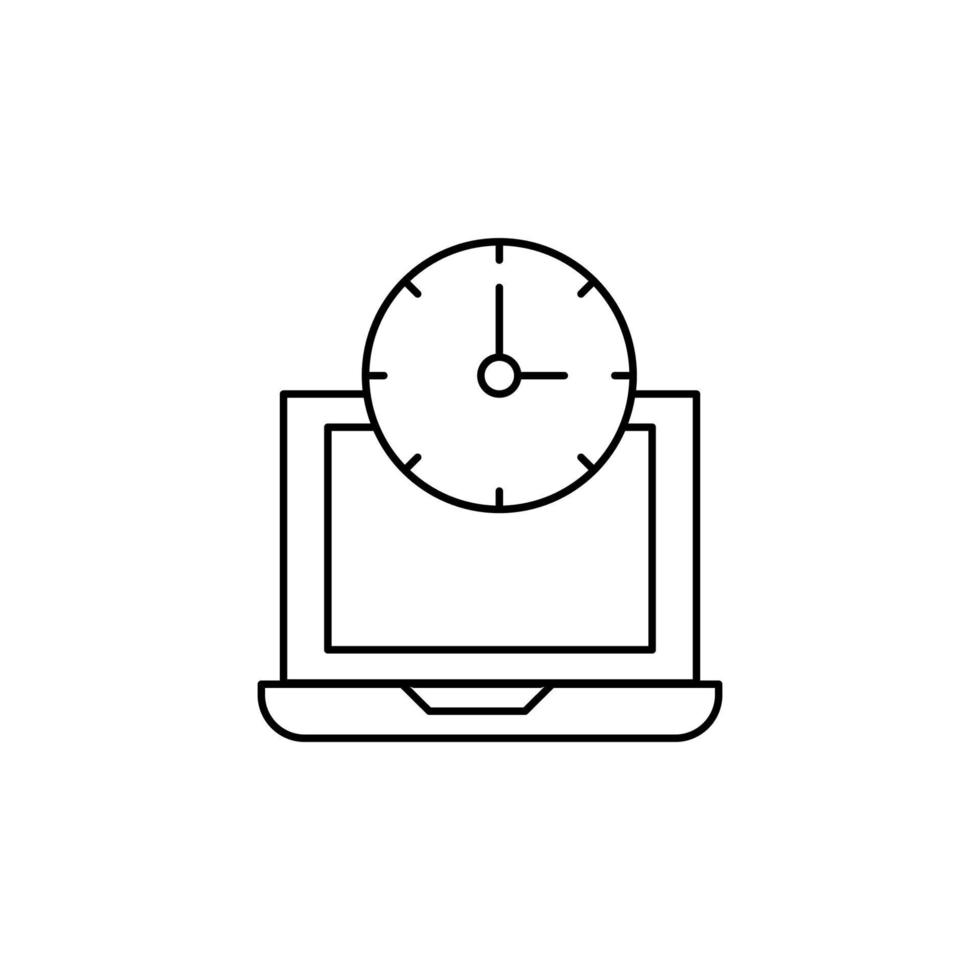 ordinateur portable, temps, l'horloge vecteur icône