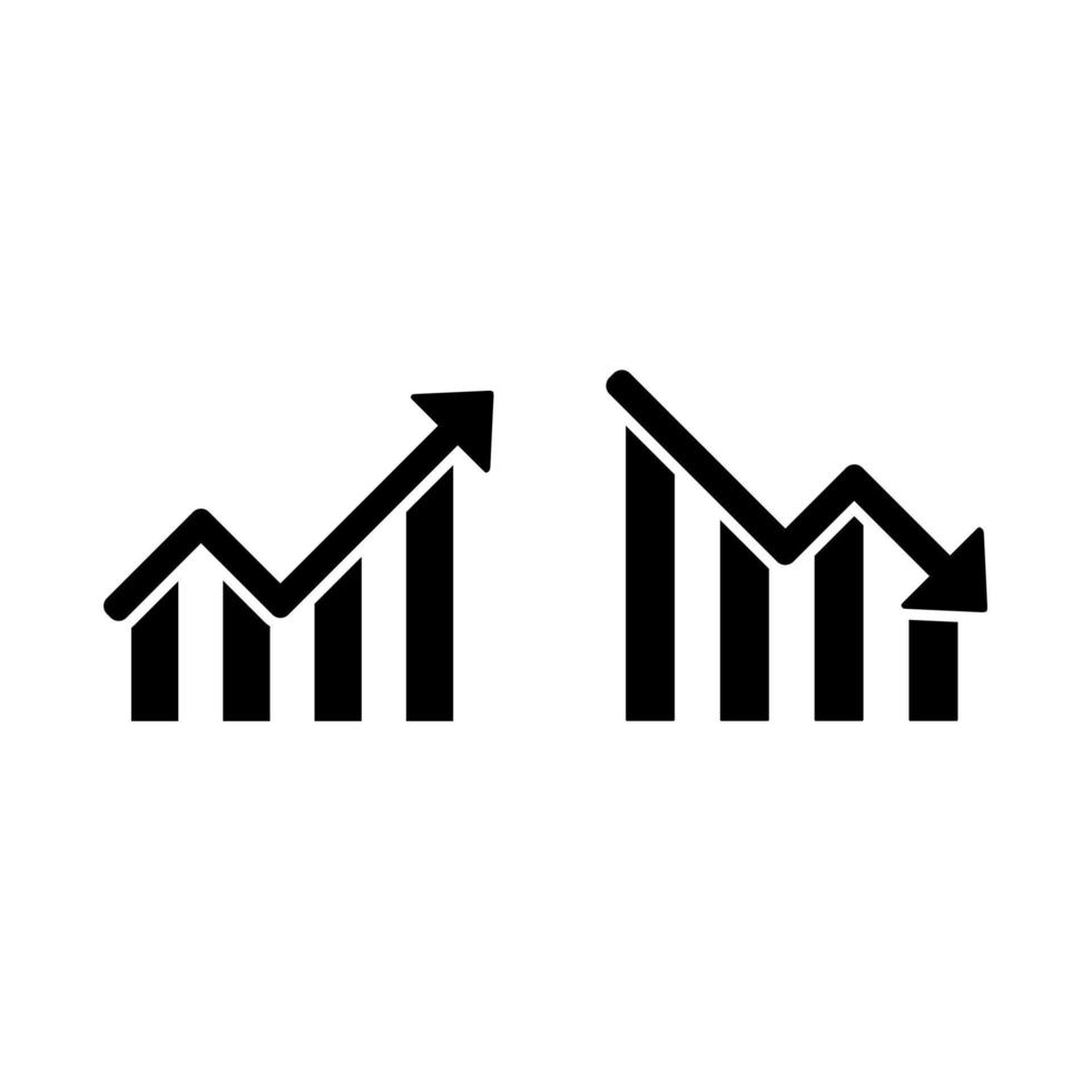 ensemble de vecteurs d'icônes de graphique. collection de signes d'illustration d'analyse. symbole ou logo d'analyse. vecteur