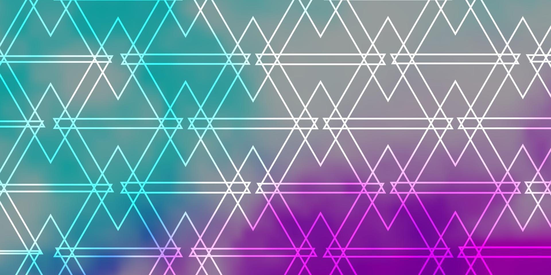 modèle vectoriel rose clair, bleu avec des lignes, des triangles.