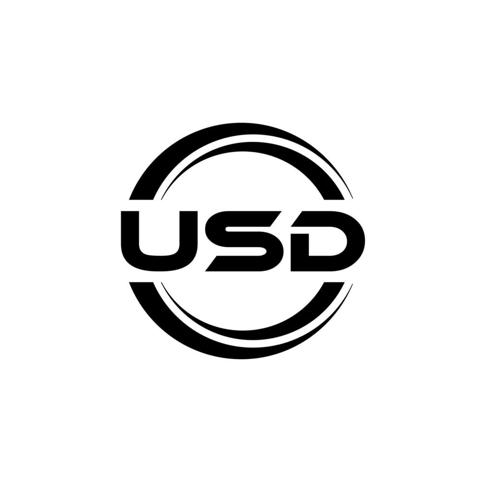 USD lettre logo conception dans illustration. vecteur logo, calligraphie dessins pour logo, affiche, invitation, etc.