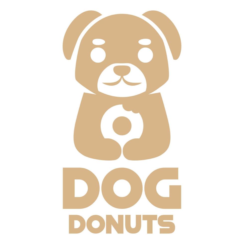 moderne mascotte plat conception Facile minimaliste mignonne chien Donut logo icône conception modèle vecteur avec moderne illustration concept style pour café, boulangerie boutique, restaurant, badge, emblème et étiquette
