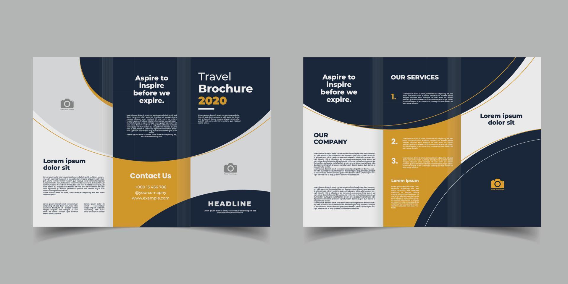 affaires Voyage à trois volets brochure modèle conception vecteur