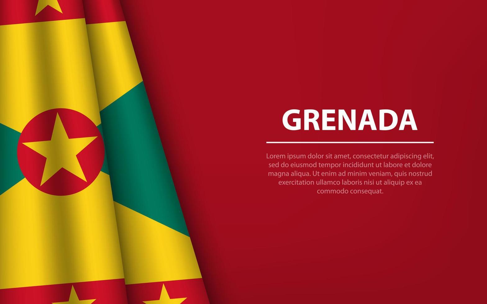 vague drapeau de Grenade avec fond Contexte. vecteur