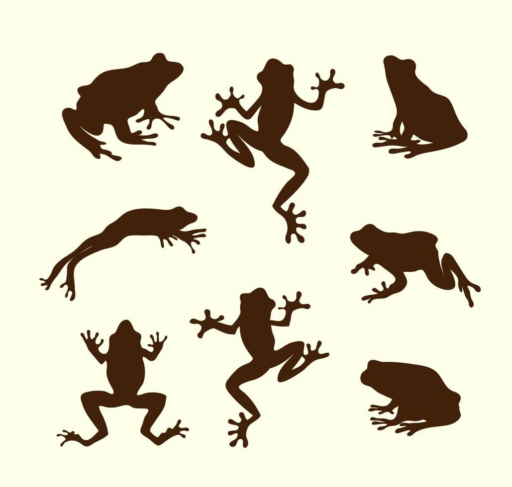 collection de silhouette de grenouilles de vecteur