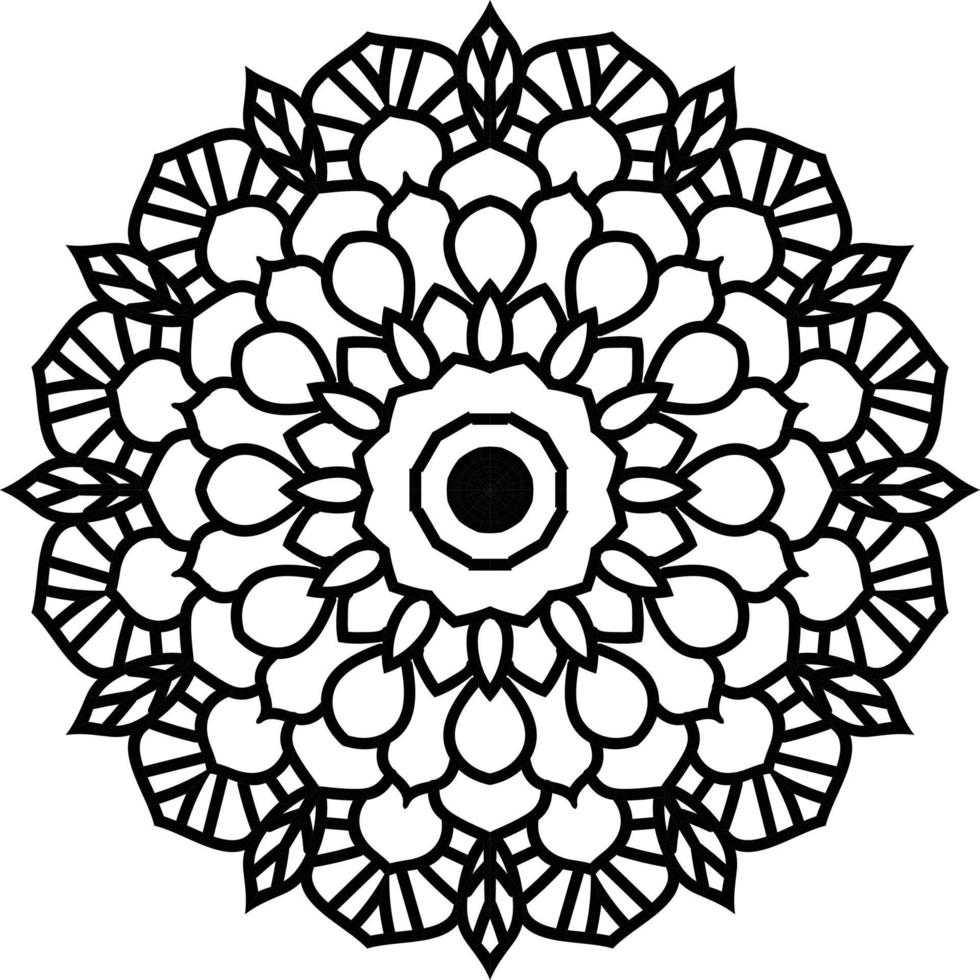 luxe mandala avec noir et blanc arabesque modèle fleur décoration ornement vecteur