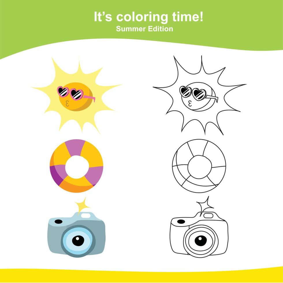 coloré activité pour les enfants. imprimable coloration feuille de travail. vecteur fichier