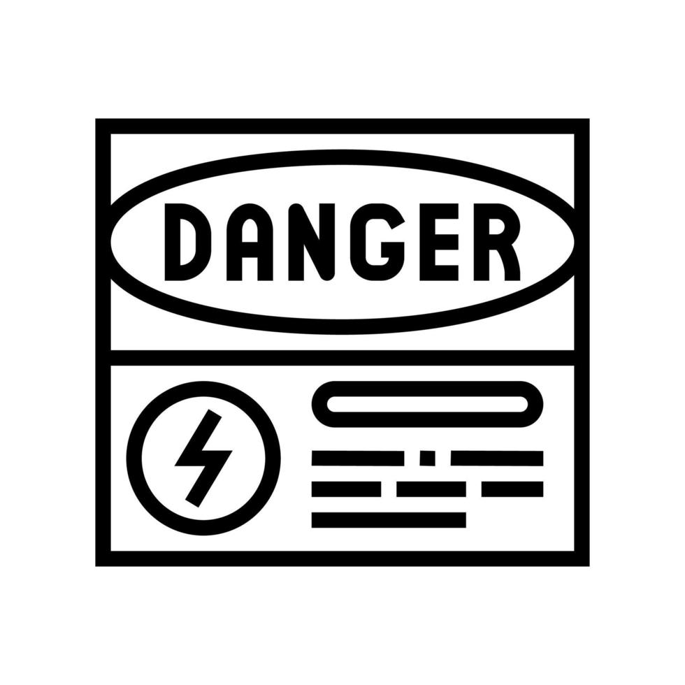 danger électricité ligne icône vecteur illustration