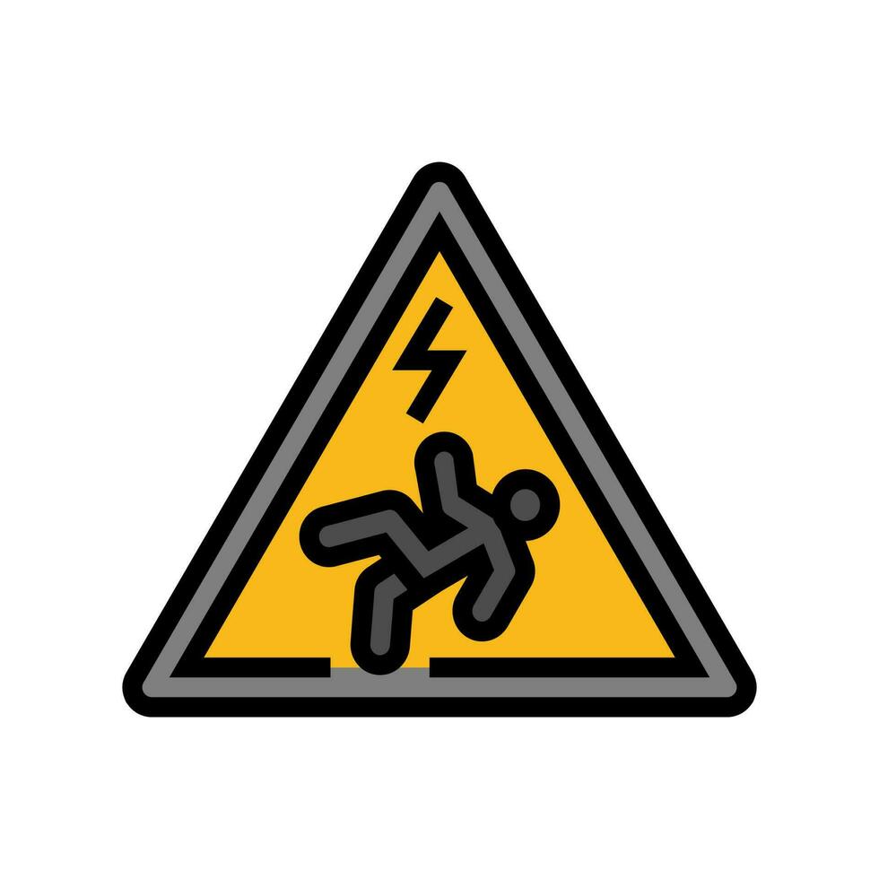 danger électricité Couleur icône vecteur illustration