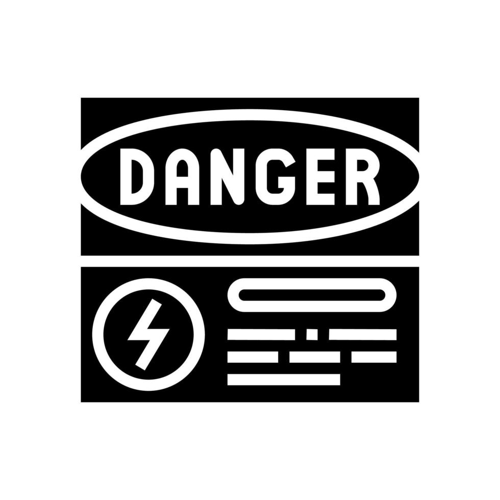 danger électricité glyphe icône vecteur illustration