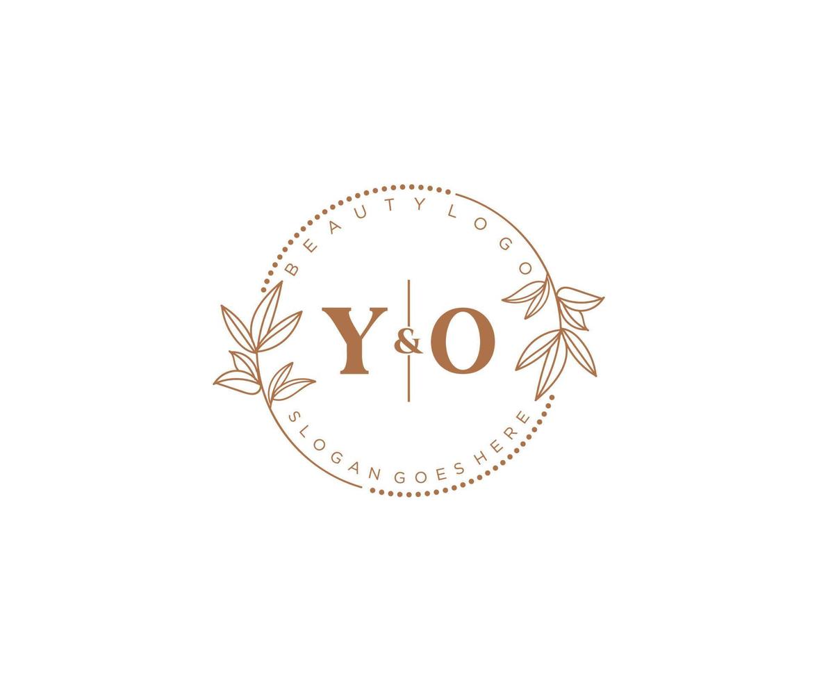 initiale yo des lettres magnifique floral féminin modifiable premade monoline logo adapté pour spa salon peau cheveux beauté boutique et cosmétique entreprise. vecteur