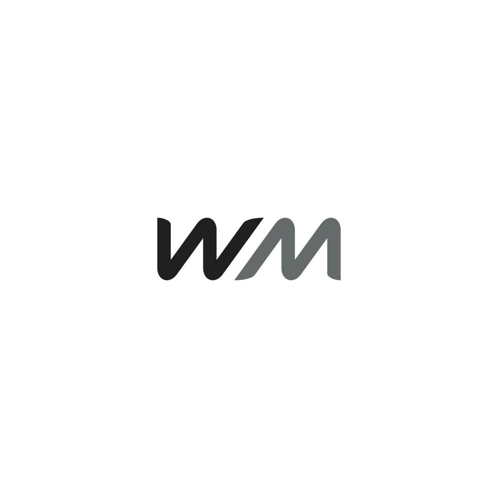 lettre wm logo ou icône conception vecteur