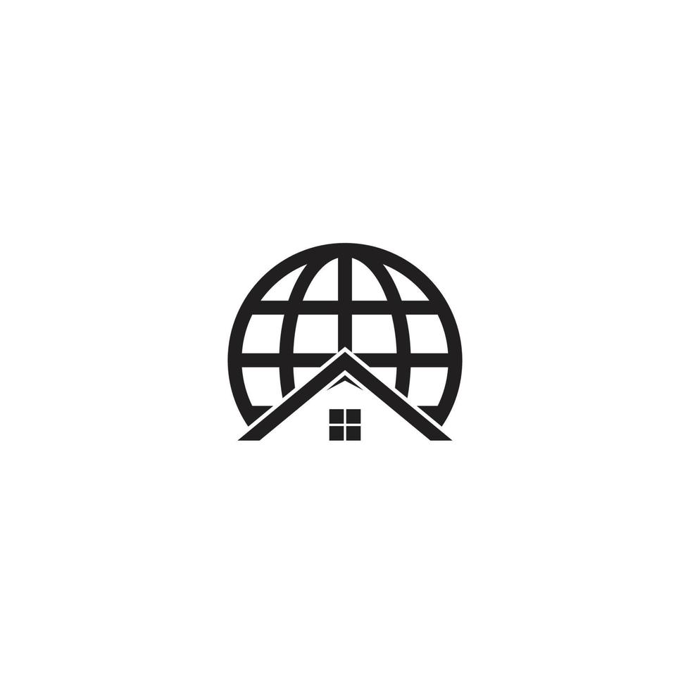 maison et globe logo ou icône conception vecteur