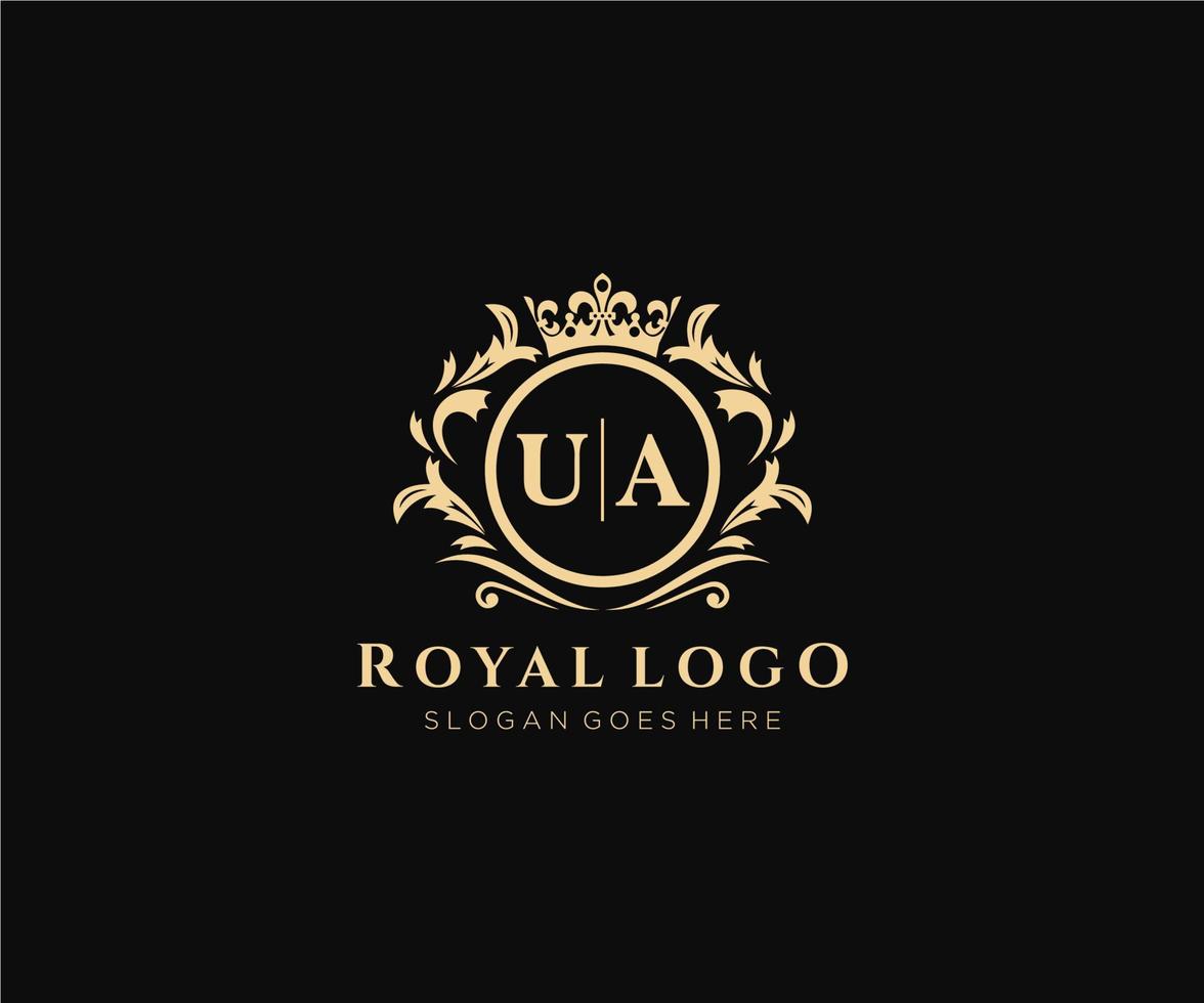 initiale ua lettre luxueux marque logo modèle, pour restaurant, royalties, boutique, café, hôtel, héraldique, bijoux, mode et autre vecteur illustration.