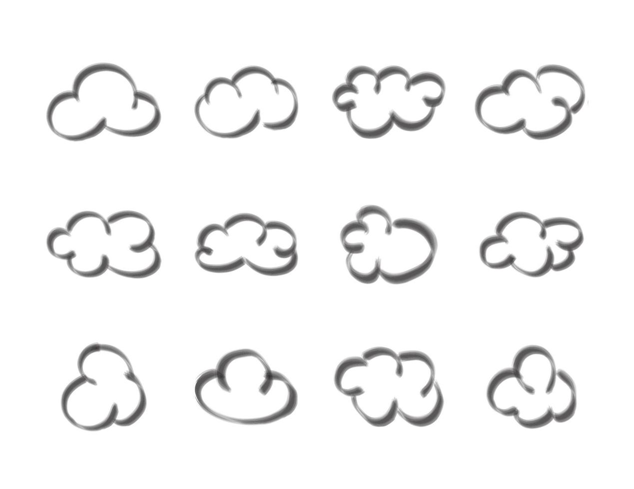nuage main tiré icône sur blanc Contexte vecteur